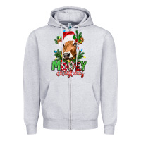 Mooey Christmas Zipper Hoodie | Teevron