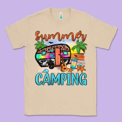 Summer Camping Classic Tee Designed By Jahusdesignshop