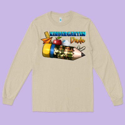 Kindergarten Dude Long Sleeve Tee Designed By Bundleandbundleshop