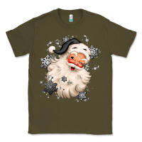 Army Green white christmas santa claus Classic Tee - MaliasSmallBusiness