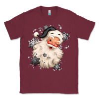 Burgundy white christmas santa claus Classic Tee - MaliasSmallBusiness