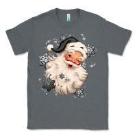 Charcoal Heather white christmas santa claus Classic Tee - MaliasSmallBusiness
