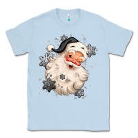 Dusty Blue white christmas santa claus Classic Tee - MaliasSmallBusiness