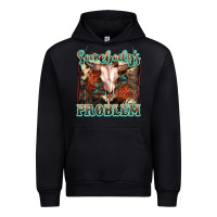 Black Somebody's Problem Bull Skull Urban Hoodie - FaDigitalArtStudio