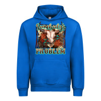 Cobalt Somebody's Problem Bull Skull Urban Hoodie - FaDigitalArtStudio