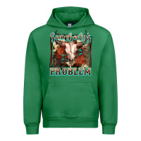 Emerald Somebody's Problem Bull Skull Urban Hoodie - FaDigitalArtStudio