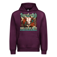 Mauve Wine Somebody's Problem Bull Skull Urban Hoodie - FaDigitalArtStudio
