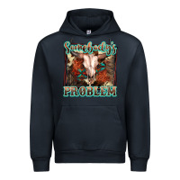 Navy Somebody's Problem Bull Skull Urban Hoodie - FaDigitalArtStudio