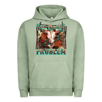 Pigment Oil Green Somebody's Problem Bull Skull Urban Hoodie - FaDigitalArtStudio