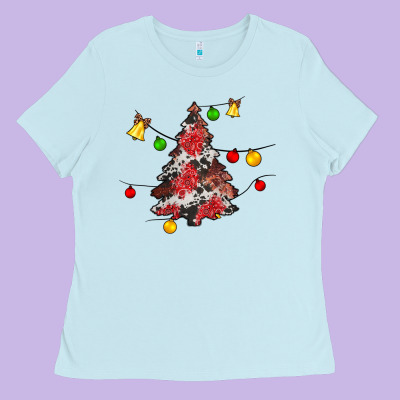 Christmas Trees Lights Ladies Tee Designed By Jahusdesignshop