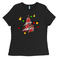 Black Christmas trees lights Ladies Tee - JahusDesignShop