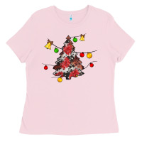 Bubblegum Pink Christmas trees lights Ladies Tee - JahusDesignShop