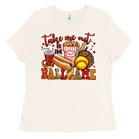 Bone take me out to the ball game softball Ladies Tee - Jasminsmagicworld