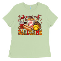 Matcha take me out to the ball game softball Ladies Tee - Jasminsmagicworld