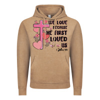 Vintage Coffee we love because he first loved us Vintage Hoodie - MaliasSmallBusiness