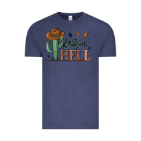 Vintage Denim raisin hell cowboy cactus Vintage Tee - MaliasSmallBusiness