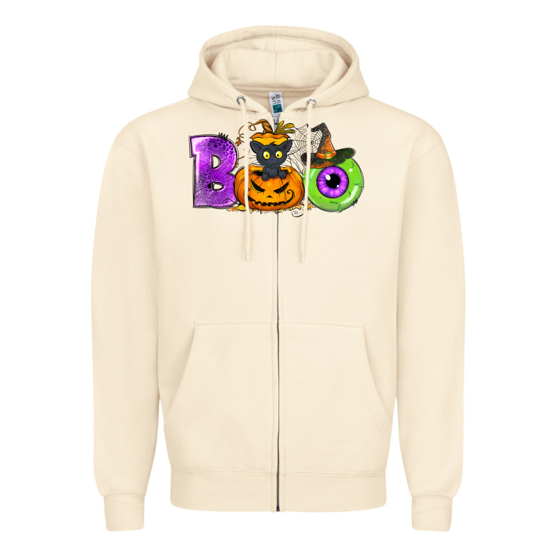 Boo Halloween Zipper Hoodie by NancyCooperArtShop | Teevron