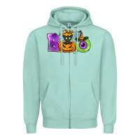Seafoam Boo Halloween Zipper Hoodie - NancyCooperArtShop