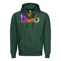 Sports Green Boo Halloween Zipper Hoodie - NancyCooperArtShop