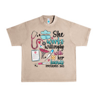French Oak she works willingly with her hands Urban Heavy Tee - MaliasSmallBusiness