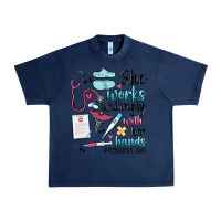 Navy she works willingly with her hands Urban Heavy Tee - MaliasSmallBusiness