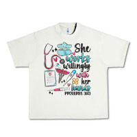 Pistachio she works willingly with her hands Urban Heavy Tee - MaliasSmallBusiness