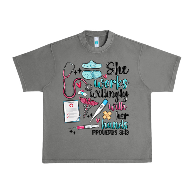 She Works Willingly With Her Hands Urban Heavy Tee by MaliasSmallBusiness | Teevron
