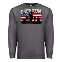 Charcoal Heather Freedom 4th of july Premium Sweatshirt - CowGirlArtShop