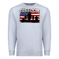 Heather Grey Freedom 4th of july Premium Sweatshirt - CowGirlArtShop