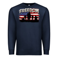Navy Freedom 4th of july Premium Sweatshirt - CowGirlArtShop