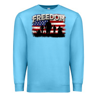 Ocean Blue Freedom 4th of july Premium Sweatshirt - CowGirlArtShop