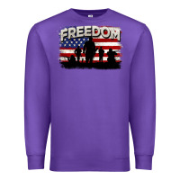 Purple Freedom 4th of july Premium Sweatshirt - CowGirlArtShop