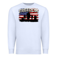 White Freedom 4th of july Premium Sweatshirt - CowGirlArtShop