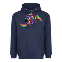 Navy Rainbow sheep Heavyweight Hoodie - CowGirlArtShop