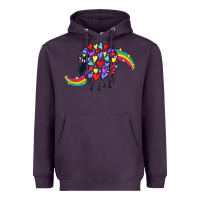 Plum Rainbow sheep Heavyweight Hoodie - CowGirlArtShop