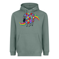 Sage Rainbow sheep Heavyweight Hoodie - CowGirlArtShop