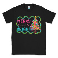 Black merry and bright christmas tree Classic Tee - MaliasSmallBusiness
