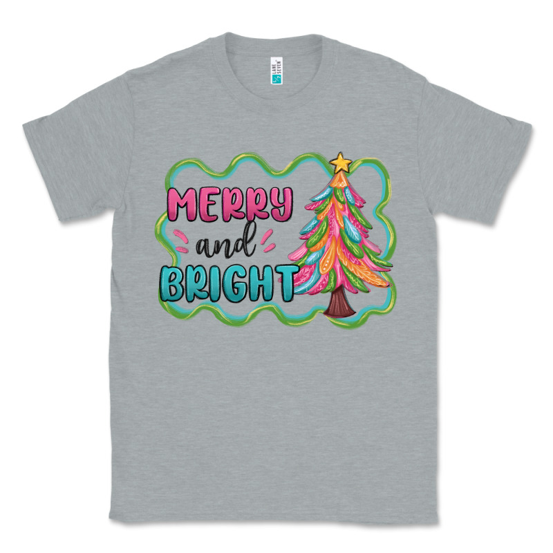 Merry And Bright Christmas Tree Classic Tee by MaliasSmallBusiness | Teevron