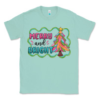 Seafoam merry and bright christmas tree Classic Tee - MaliasSmallBusiness