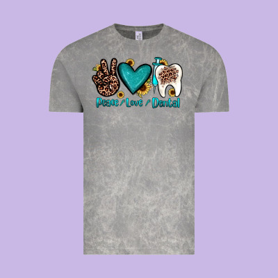 Peace Love Dental Vintage Tee Designed By Jahusdesignshop