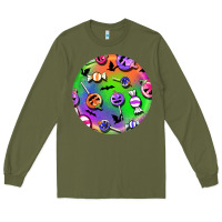 Army Green halloween round earrings 4 Long Sleeve Tee - BundleAndBundleShop