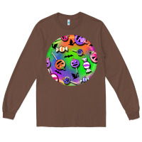 Chestnut halloween round earrings 4 Long Sleeve Tee - BundleAndBundleShop