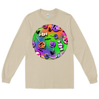 Mushroom halloween round earrings 4 Long Sleeve Tee - BundleAndBundleShop