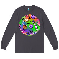 Smoke halloween round earrings 4 Long Sleeve Tee - BundleAndBundleShop
