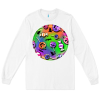 White halloween round earrings 4 Long Sleeve Tee - BundleAndBundleShop