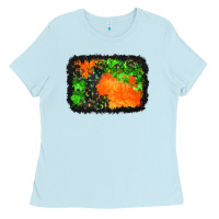 Baby Blue halloween mystic symbol background Ladies Tee - BundleAndBundleShop