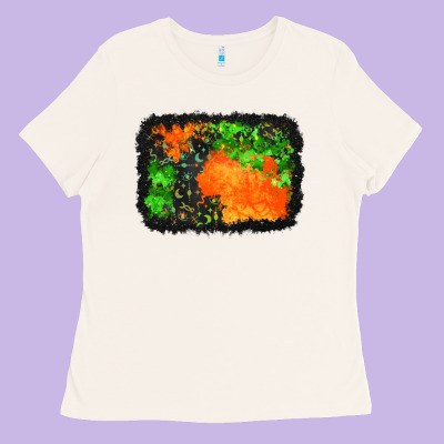 Halloween Mystic Symbol Background Ladies Tee Designed By Bundleandbundleshop