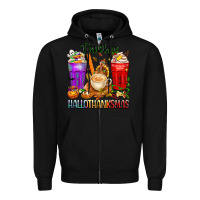 Black hallothanksmas teacher Zipper Hoodie - texasbilliewilder