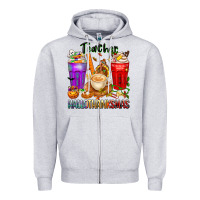 Heather Grey hallothanksmas teacher Zipper Hoodie - texasbilliewilder