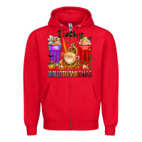 Red hallothanksmas teacher Zipper Hoodie - texasbilliewilder